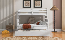 Load image into Gallery viewer, Wood Twin over Full Bunk Bed with Twin Size Trundle, White
