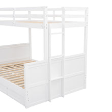 Load image into Gallery viewer, Wood Twin over Full Bunk Bed with Hydraulic Lift Up Storage, White
