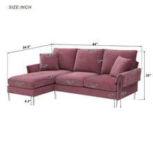 Load image into Gallery viewer, [VIDEO provided] [New]84 &quot; Convertible Sectional Sofa, Modern Chenille L-Shaped Sofa Couch with Reversible Chaise Lounge, Fit for Living Room, Apartment(2 Pillows)
