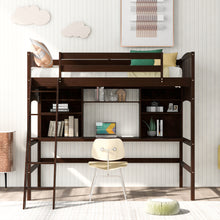 Load image into Gallery viewer, Twin size Loft Bed with Storage Shelves, Desk and Ladder, Espresso(OLD SKU :LP000140PAA)
