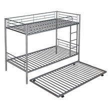 Load image into Gallery viewer, Twin-Over-Twin Metal Bunk Bed With Trundle,Can be Divided into two beds,No Box Spring needed ,White ( old sku: MF194806AAN )
