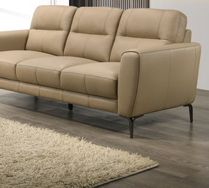 Taupe Color Top Grain Leather 2pc Sofa Set Sofa And Loveseat Contemporary Living Room Furniture Full Leather Couch