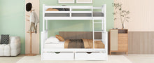 Load image into Gallery viewer, Twin-Over-Full Bunk Bed with Ladders and Two Storage Drawers (White){old sku:LT000165AAK}
