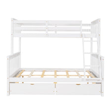 Load image into Gallery viewer, Twin-Over-Full Bunk Bed with Ladders and Two Storage Drawers (White){old sku:LT000165AAK}
