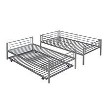 Load image into Gallery viewer, Twin-Over-Twin Metal Bunk Bed With Trundle,Can be Divided into two beds,No Box Spring needed ,White ( old sku: MF194806AAN )
