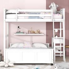 Load image into Gallery viewer, Twin Over Full Bunk Bed with Desk, White
