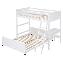 Load image into Gallery viewer, Twin Over Full Bunk Bed with Desk, White
