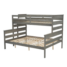 Load image into Gallery viewer, Wood Twin over Full Bunk Bed with Ladder, Gray
