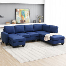 Load image into Gallery viewer, [VIDEO provided] [New] 104.3*78.7&quot; Modern L-shaped Sectional Sofa,7-seat Linen Fabric Couch Set with Chaise Lounge and Convertible Ottoman for Living Room,Apartment,Office,3 Colors
