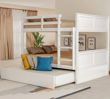 Load image into Gallery viewer, Full Over Full Bunk Bed with Twin Size Trundle, White ( old sku: LP000250AAK )
