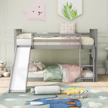 Load image into Gallery viewer, Twin Over Twin Bunk Bed with Slide and Ladder, Gray (Old SKU：LP000108AAE)
