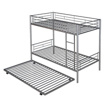 Load image into Gallery viewer, Twin-Over-Twin Metal Bunk Bed With Trundle,Can be Divided into two beds,No Box Spring needed ,White ( old sku: MF194806AAN )
