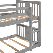 Load image into Gallery viewer, Twin Over Twin Bunk Bed with Slide and Ladder, Gray (Old SKU：LP000108AAE)
