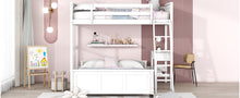 Load image into Gallery viewer, Twin Over Full Bunk Bed with Desk, White
