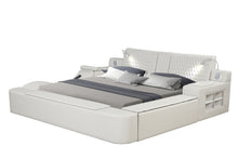 Load image into Gallery viewer, Zoya Smart Multifunctional Queen Size Bed Made with Wood in Beige
