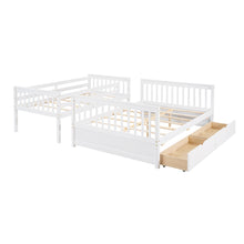 Load image into Gallery viewer, Twin-Over-Full Bunk Bed with Ladders and Two Storage Drawers (White){old sku:LT000165AAK}
