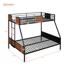 Load image into Gallery viewer, Twin-over-full bunk bed modern style steel frame bunk bed with safety rail, built-in ladder for bedroom, dorm, boys, girls, adults (OLD SKU:LP000090AAD)
