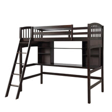 Load image into Gallery viewer, Twin size Loft Bed with Storage Shelves, Desk and Ladder, Espresso(OLD SKU :LP000140PAA)
