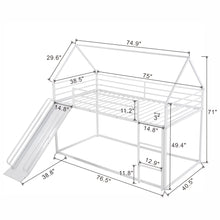 Load image into Gallery viewer, Twin over Twin House Bunk Bed with Ladder and Slide,White
