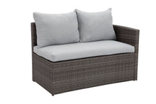 Load image into Gallery viewer, 7-Pieces PE Rattan Wicker Patio Dining Sectional Cusions Sofa Set with Grey cushions
