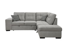 Load image into Gallery viewer, Sectional Pull Out Sofa Bed 101&quot; Reversible L-Shaped Corner Sleeper Upholstered Couch with Storage Ottoman, 2 Pillows,USB Ports,2 Stools for Living Room Furniture Sets,Apartments, Light Gray
