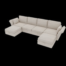 Load image into Gallery viewer, UNITED WE WIN Modular Sectional Sofa U Shaped Modular Couch with Reversible Chaise Modular Sofa Sectional Couch with Storage Seats
