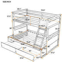 Load image into Gallery viewer, Twin over Full Bunk Bed with Storage - White(OLD SKU :LP000022AAK)
