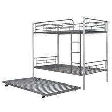 Load image into Gallery viewer, Twin-Over-Twin Metal Bunk Bed With Trundle,Can be Divided into two beds,No Box Spring needed ,White ( old sku: MF194806AAN )
