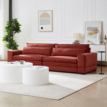 Load image into Gallery viewer, Mid-Century Modern Fabric Sofa, Upholstered Sofa Couch with two pillows  Modern Loveseat Sofa for Living Room RED
