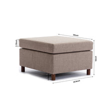 Load image into Gallery viewer, Single Seat Module Sofa Sectional Couch With Armrest With 1 Ottoman,Cushion Covers Non-removable and Non-Washable,Brown
