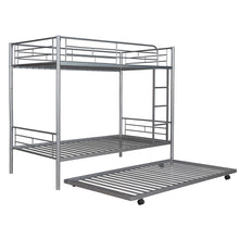 Load image into Gallery viewer, Twin-Over-Twin Metal Bunk Bed With Trundle,Can be Divided into two beds,No Box Spring needed ,White ( old sku: MF194806AAN )
