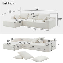 Load image into Gallery viewer, [VIDEO provided] [New] 109*68&quot; Modular Sectional Living Room Sofa Set, Modern Minimalist Style Couch, Upholstered Sleeper Sofa for Living Room, Bedroom, Salon, 2 PC Free Combination, L-Shape, Cream
