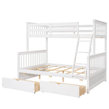 Load image into Gallery viewer, Twin-Over-Full Bunk Bed with Ladders and Two Storage Drawers (White){old sku:LT000165AAK}
