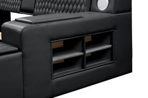 Zoya Smart Multifunctional King Size Bed Made with Wood in Black