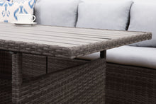 Load image into Gallery viewer, 7-Pieces PE Rattan Wicker Patio Dining Sectional Cusions Sofa Set with Grey cushions
