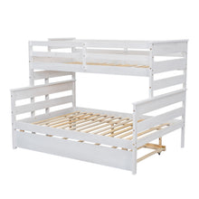 Load image into Gallery viewer, Wood Twin over Full Bunk Bed with Twin Size Trundle, White
