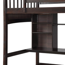 Load image into Gallery viewer, Twin size Loft Bed with Storage Shelves, Desk and Ladder, Espresso(OLD SKU :LP000140PAA)
