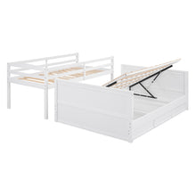 Load image into Gallery viewer, Wood Twin over Full Bunk Bed with Hydraulic Lift Up Storage, White
