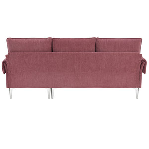 [VIDEO provided] [New]84 " Convertible Sectional Sofa, Modern Chenille L-Shaped Sofa Couch with Reversible Chaise Lounge, Fit for Living Room, Apartment(2 Pillows)