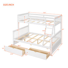 Load image into Gallery viewer, Twin-Over-Full Bunk Bed with Ladders and Two Storage Drawers (White){old sku:LT000165AAK}
