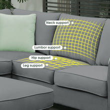 Load image into Gallery viewer, [VIDEO provided] 112*87&quot; Sectional Sofa Couches Living Room Sets, 7 Seats Modular Sectional Sofa with Ottoman, L Shape Fabric Sofa Corner Couch Set with 3 Pillows, Grey(New of GS008210AAG)
