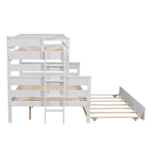 Load image into Gallery viewer, Wood Twin over Full Bunk Bed with Twin Size Trundle, White
