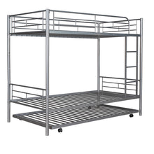 Load image into Gallery viewer, Twin-Over-Twin Metal Bunk Bed With Trundle,Can be Divided into two beds,No Box Spring needed ,White ( old sku: MF194806AAN )
