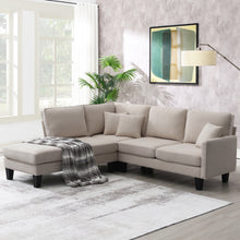 Load image into Gallery viewer, [VIDEO provided][New]90*88&quot; Terrycloth Modern Sectional Sofa,5-Seat Practical Couch Set with Chaise Lounge,L-Shape minimalist Indoor Furniture with 3 Pillows for Living Room,Apartment,Office, 3 Colors
