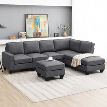 Load image into Gallery viewer, [VIDEO provided] [New] 104.3*78.7&quot; Modern L-shaped Sectional Sofa,7-seat Linen Fabric Couch Set with Chaise Lounge and Convertible Ottoman for Living Room,Apartment,Office,3 Colors
