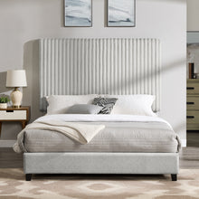 Load image into Gallery viewer, Bridgevine Home Queen Size Minky Stone Upholstered Platform Bed
